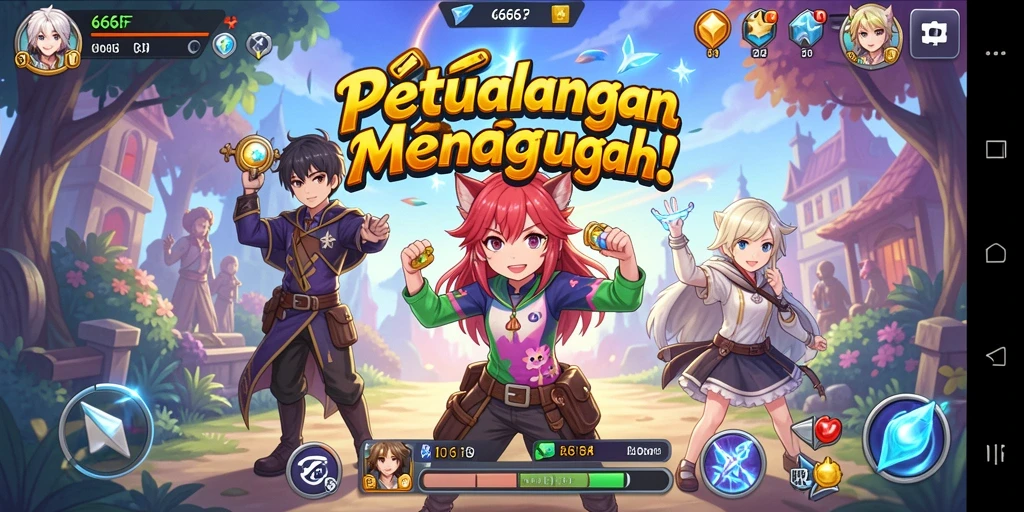 Tampilan gameplay seru dari game Anime 666F.