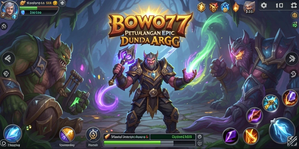 Tangkapan layar gameplay BOWO77 dengan aksi pertempuran yang menegangkan.