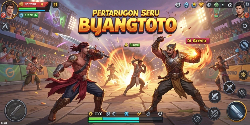 Screenshot gameplay epik di arena pertarungan BUJANGTOTO.