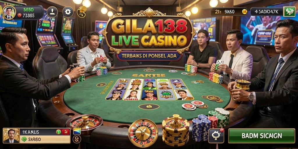 Tampilan gameplay Live Casino di GILA138 yang memukau dan interaktif.