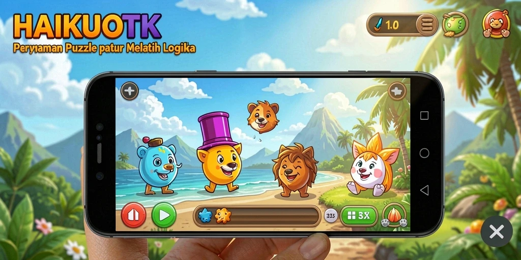 Tampilan gameplay HAIKUOTK dengan teka-teki menarik dan grafis yang memukau.