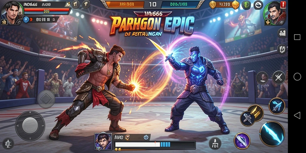 Gambaran aksi seru dalam permainan Fighting IND666.