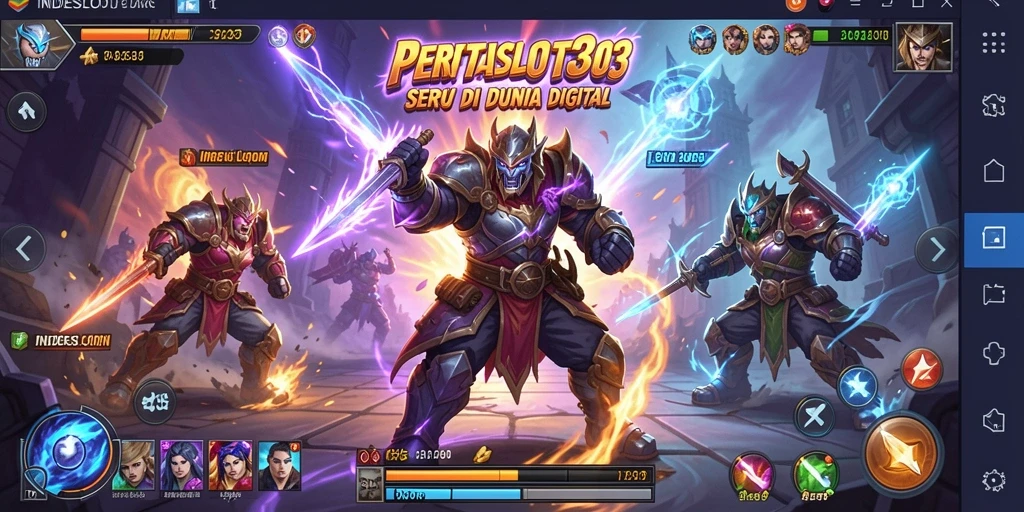 Tampilan gameplay mendebarkan dalam pertarungan karakter di INDESLOT303.