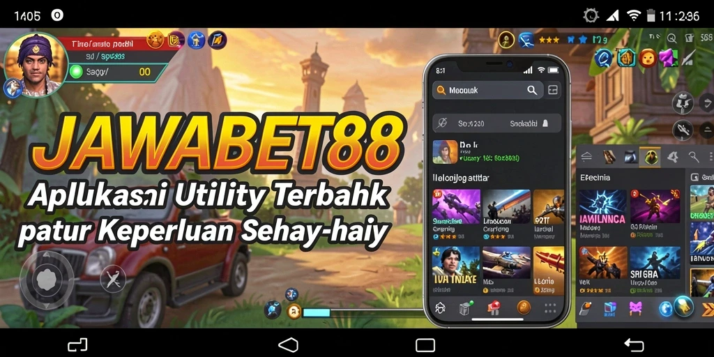 Tampilan aplikasi JAWABET88 dengan fitur Utility yang lengkap.