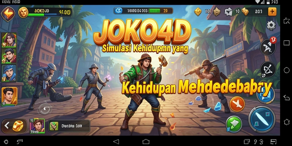 Tampilan gameplay mendebarkan di dalam JOKO4D yang menggambarkan simulasi kehidupan.
