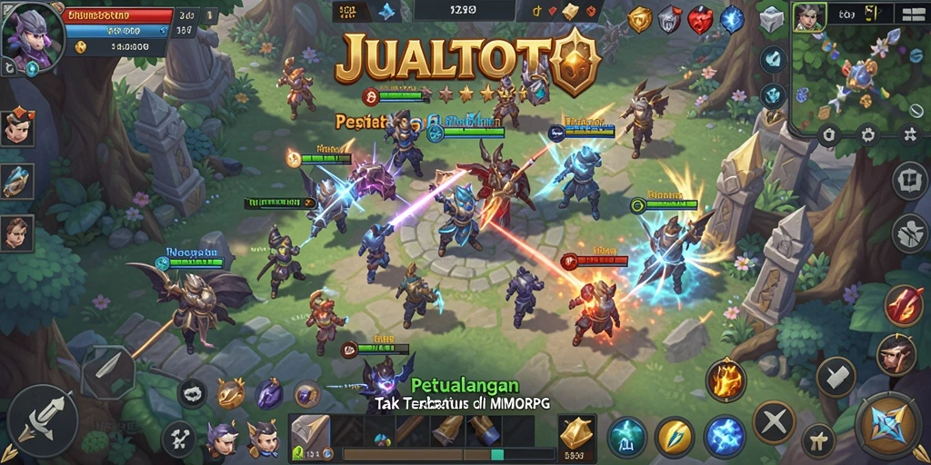 Screenshot menampilkan petualangan mendebarkan dalam game MMORPG JUALTOTO.