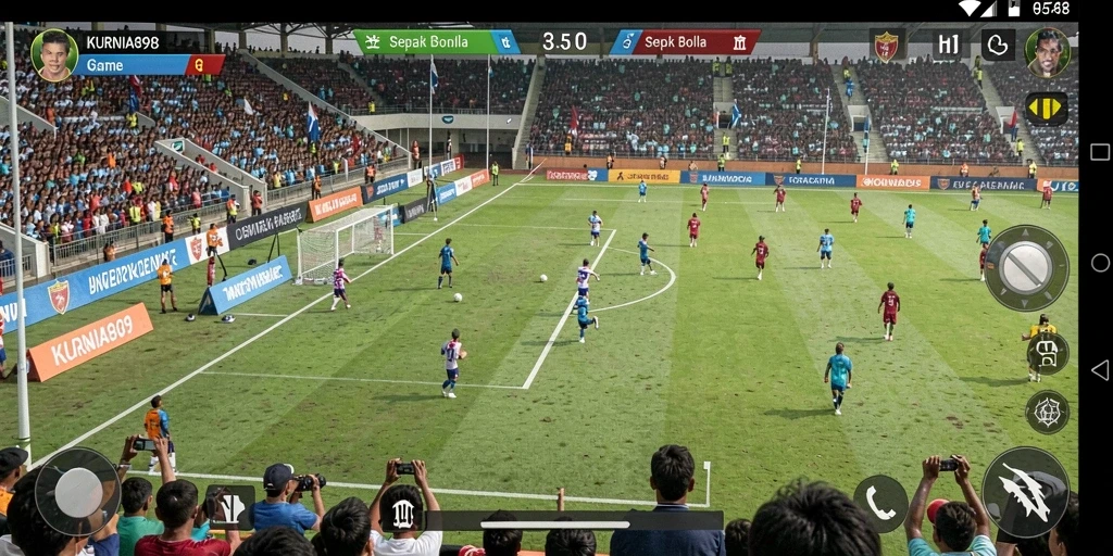 Gameplay menarik dalam KURNIA898 dengan aksi sepak bola yang mendebarkan.
