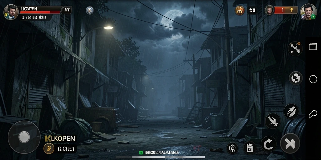 Gameplay menegangkan di dunia horor yang gelap.