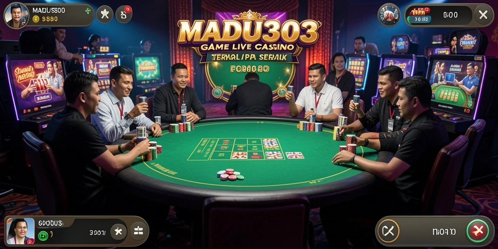Screenshot MADU303 yang menampilkan aksi permainan Live Casino.