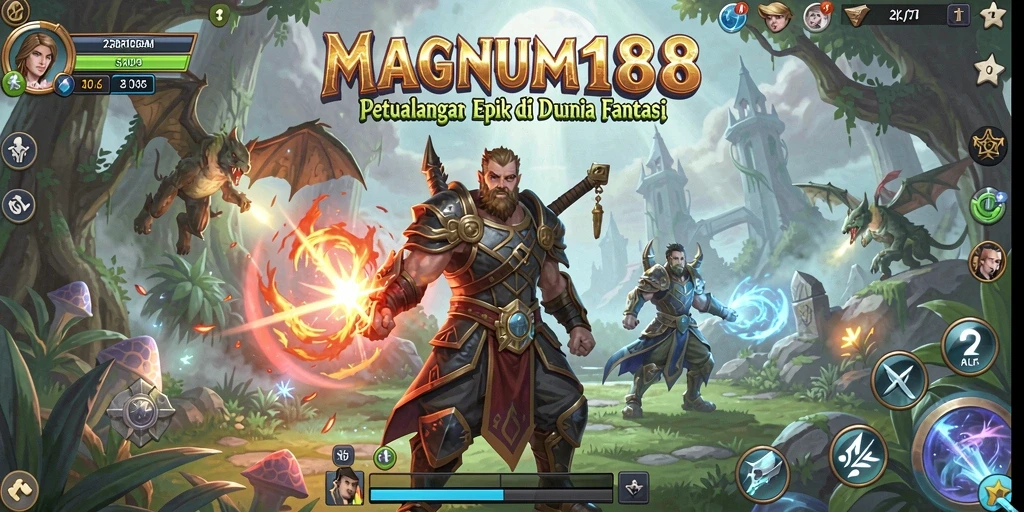 Tampilan gameplay menakjubkan dari MAGNUM188 dalam dunia petualangan.