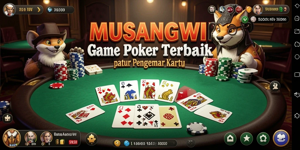 Tangkapan layar gameplay MUSANGWIN menunjukkan keseruan permainan Poker.