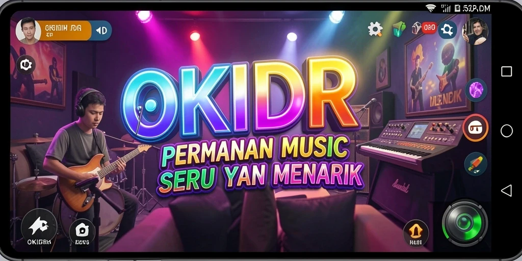Tampilan screenshot OKIDR yang menunjukkan pengalaman gameplay musik yang seru.