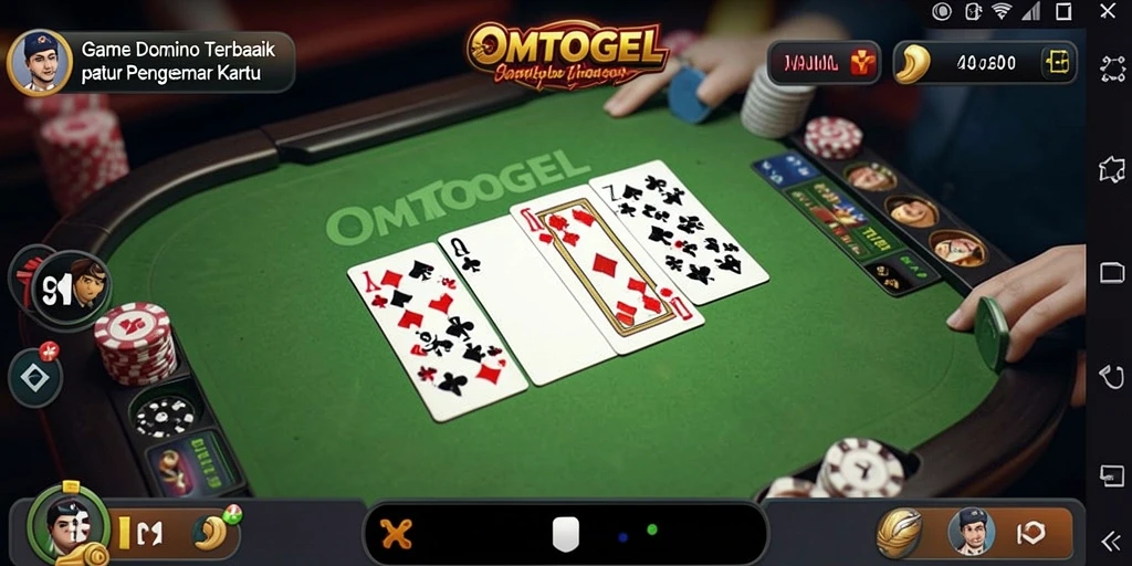 Tampilan gameplay seru dalam OMTOGEL saat bermain Domino.