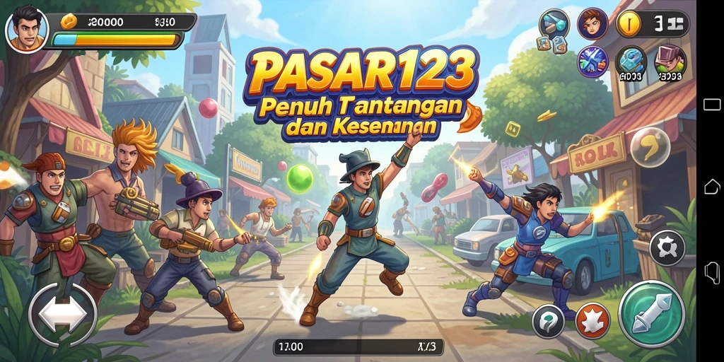 Tampilan gameplay PASAR123 yang seru dan penuh warna.