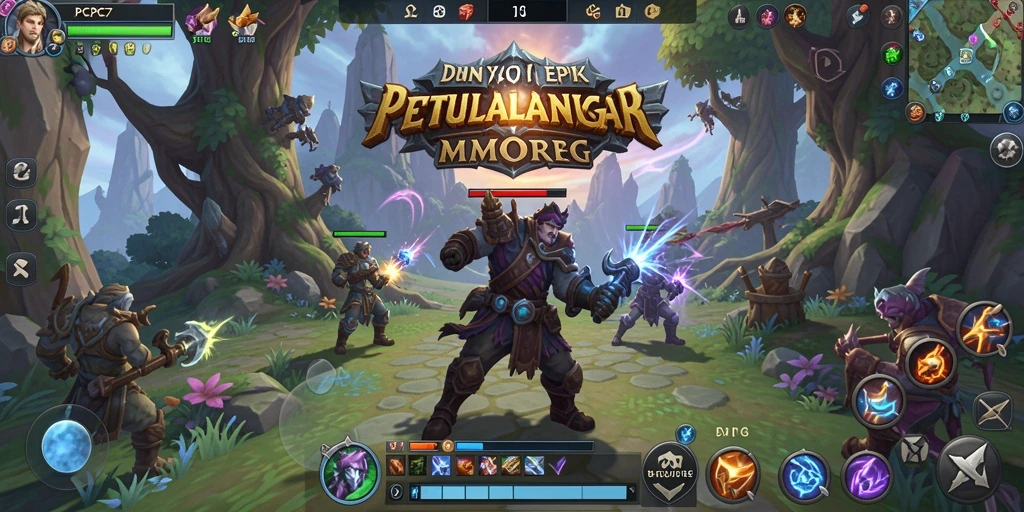 Tangkapan layar utama PCPC7 menampilkan aksi seru dalam dunia MMORPG.
