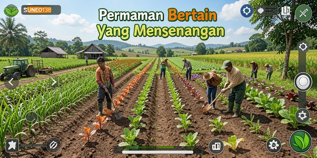 Screenshot SUNEO138 menampilkan gameplay bertani yang seru dan interaktif.