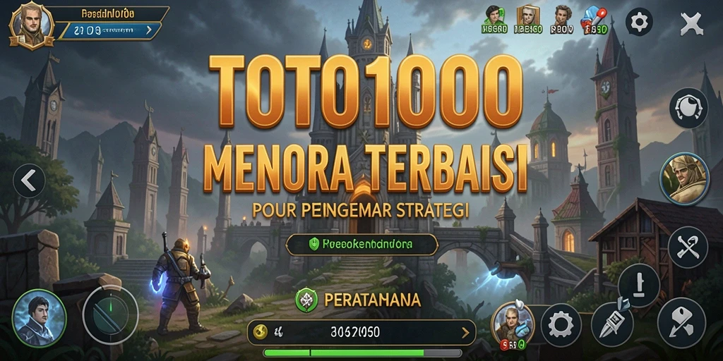 Screenshot gameplay TOTO1000 menunjukkan menara yang siap menghadapi gelombang musuh.