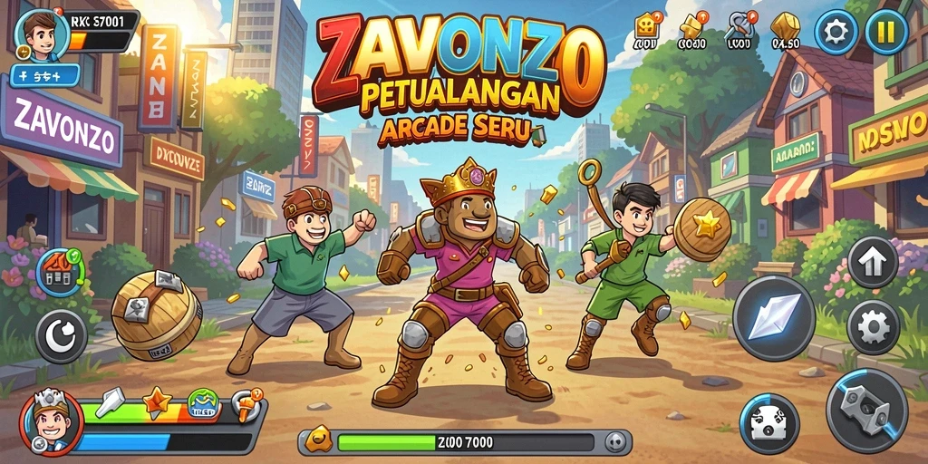Tampilan gameplay seru dari ZAVONZO yang penuh tantangan.